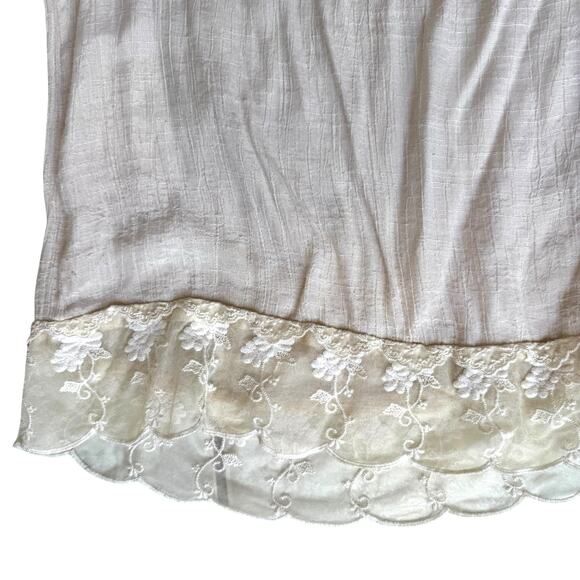 Cynthia Rowley Cream Sleeveless Top Womens Medium Lace Romantic Flirty Coquette - Picture 5 of 14